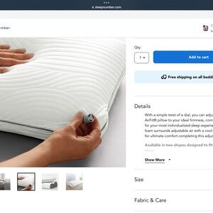 Sleep Number King Size Air Comfort Adjustable Pillow